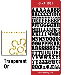 Peel Off Lettres Transparent Or